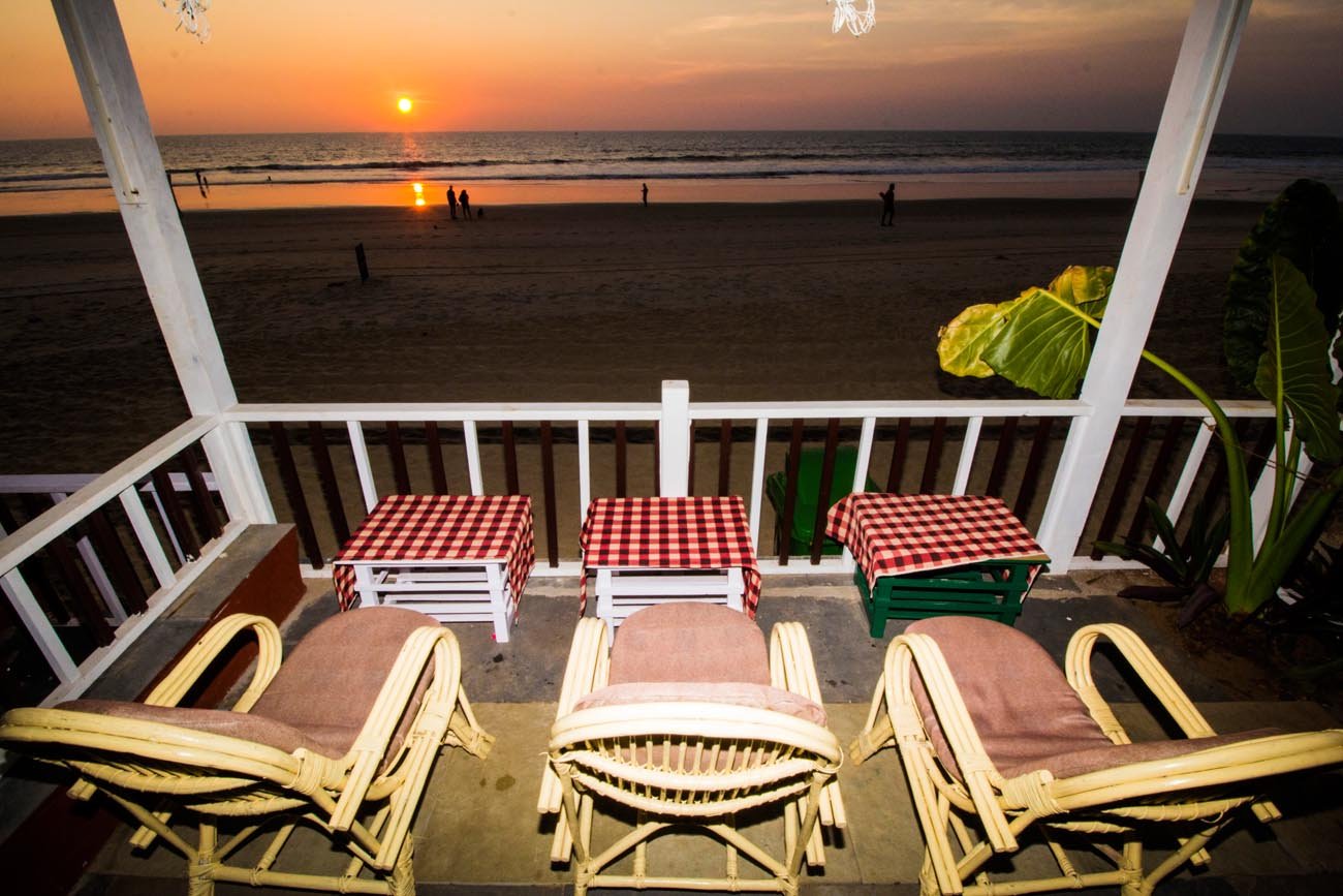 Sunset over the Arabian Sea from the resort deck