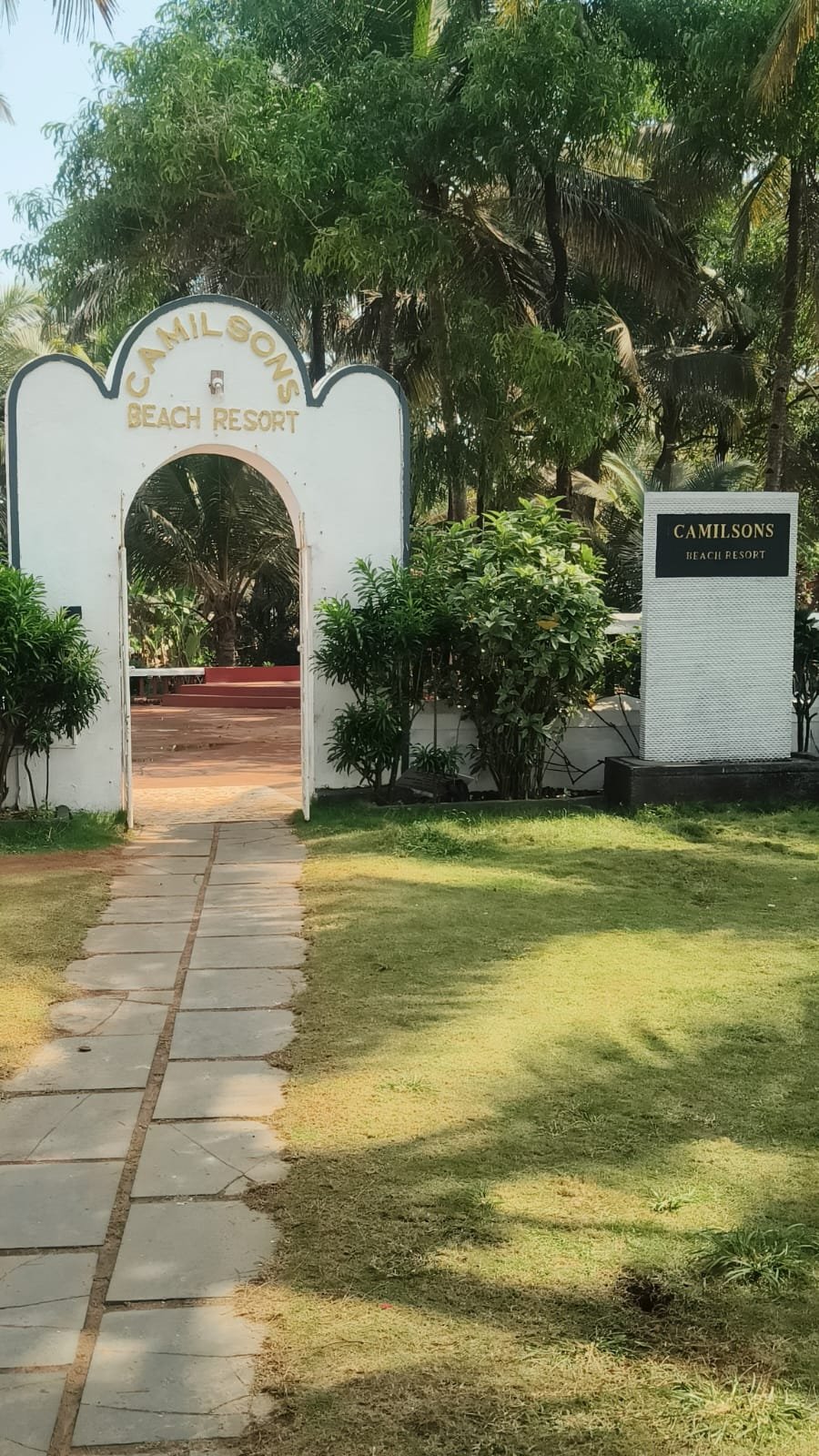 The entrance arch of Camilsons Beach Resort