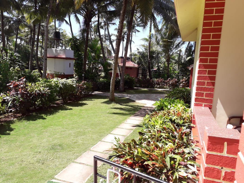 Garden path between the resort buildings